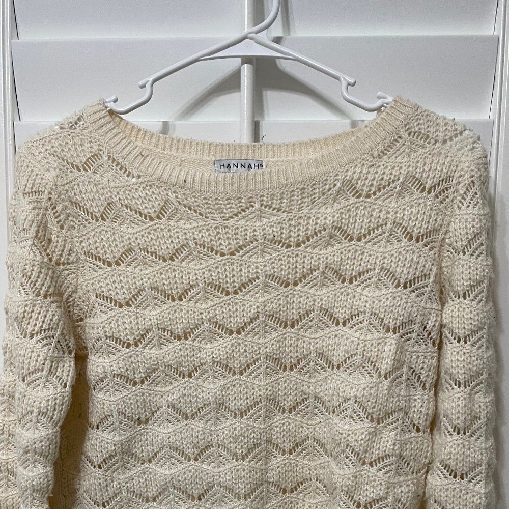 Hannah White Long Sleeve Sweater